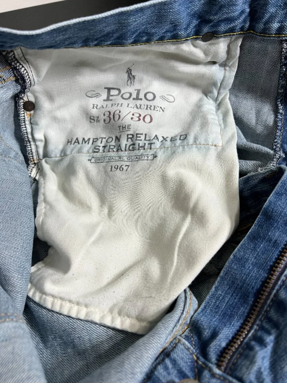 Polo‎ Ralph Lauren The Hampton Relaxed Straight Jeans Men 36x30 Medium Wash Blue